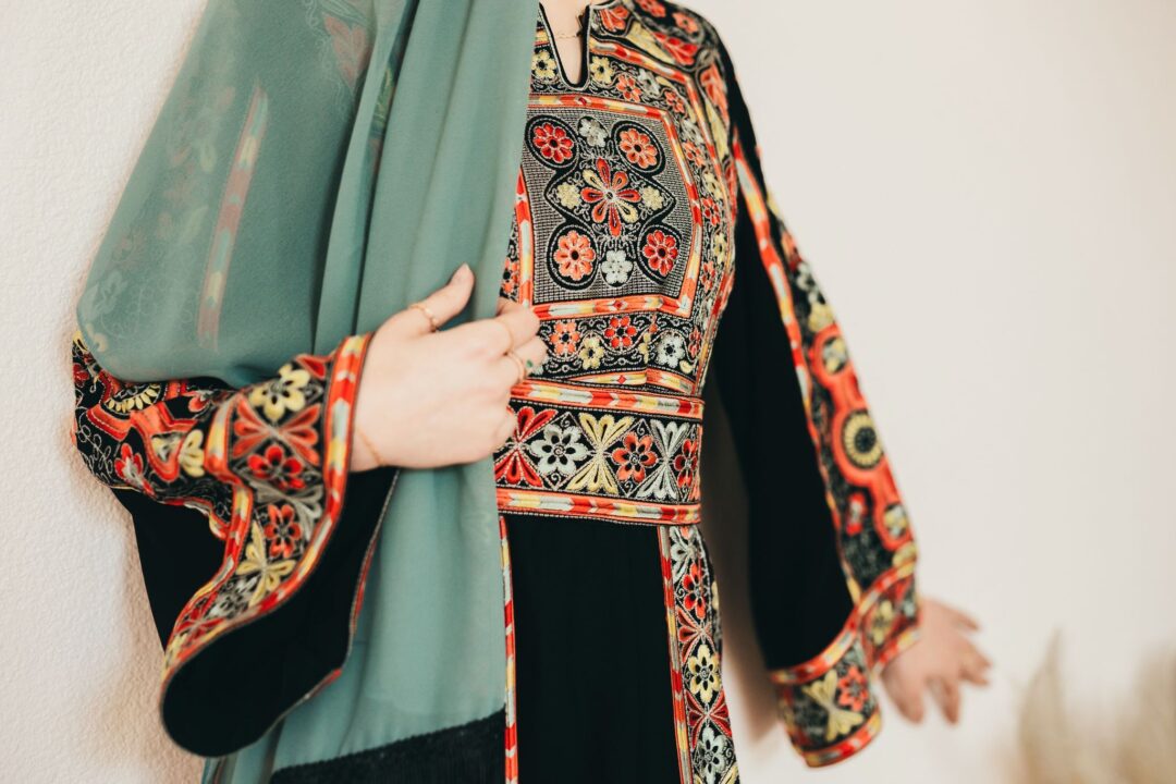 Black Melaka With Color Full Embroidery Thobe - Image 7